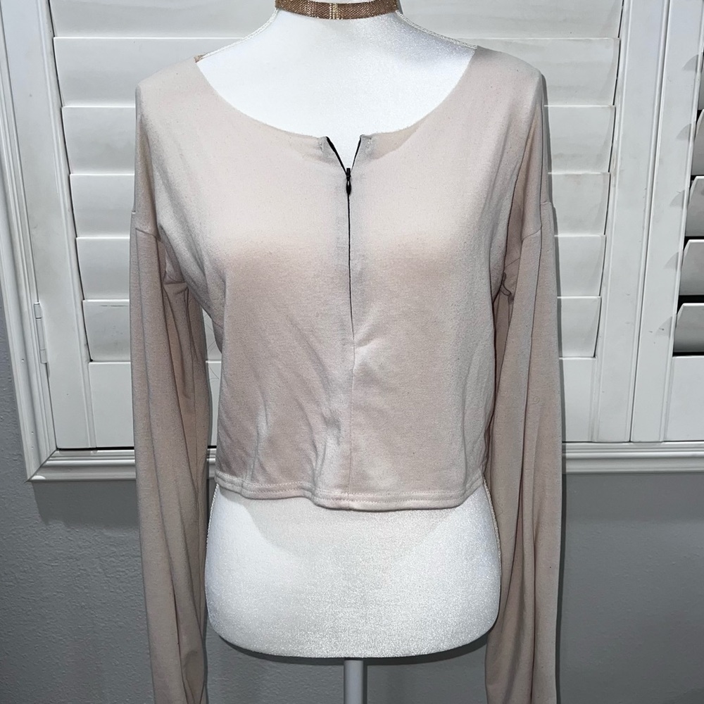Cream Zip Crop - Picture 5 of 5